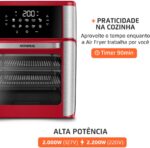 MONDIAL Fritadeira Air Fryer Forno Oven 12L, Vermelho/Inox, 2000W, 110V - AFON-12L-RI - Imagem 7