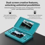 GiipGoop RG DS Consoles de jogos portáteis RG DS Retro Gaming Console de videogame de tela dupla Android 14 portátil Arcade 40.000 mAh bateria WiFi Bluetooth saída HD azul turquesa - Imagem 7