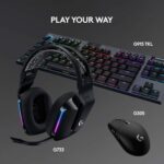 Headset Gamer Sem Fio Logitech G733 7.1 Dolby Surround com Tecnologia Blue VO!CE, RGB LIGHTSYNC, Drivers de Áudio Avançados e Bateria Recarregável para PC e PlayStation - Preto - Imagem 9