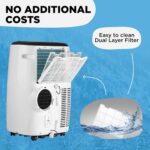 AIRO COMFORT Ar condicionado portátil 14000 BTU para sala de 700 m², unidade CA de chão com controle remoto e kit de instalação DYI - Imagem 9