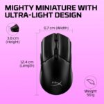 HyperX Pulsefire Haste 2 Mini – Mouse para jogos sem fio para PC, compacto, leve, Bluetooth, 2,4 GHz, preto - Imagem 3