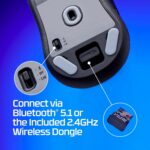 HyperX Pulsefire Haste 2 Mini – Mouse para jogos sem fio para PC, compacto, leve, Bluetooth, 2,4 GHz, preto - Imagem 6