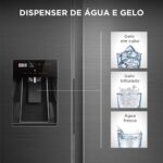 Geladeira Side by Side 570L Dispenser Água e Gelo Inverter cor Inox Midea - Imagem 4