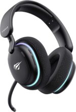 Havit Fone de Ouvido Gamer Five-Mode Fuxi-H7 Black, Sem fio e Com Fio, Wireless 2,4GHz, Bluetooth, USB, Cabo 3,5mm, Falante de 40 mm, Microfone Destacável com Cancelamento de Ruído - Imagem 5