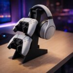Suporte de Controle PS5 PS4 Xbox Series X/S One e Headset Preto - Organizador de Mesa Gamer 2 em 1 - Compatível Nintendo Switch Pro - Budamix - Imagem 3