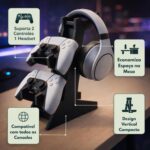Suporte de Controle PS5 PS4 Xbox Series X/S One e Headset Preto - Organizador de Mesa Gamer 2 em 1 - Compatível Nintendo Switch Pro - Budamix - Imagem 5