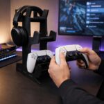 Suporte de Controle PS5 PS4 Xbox Series X/S One e Headset Preto - Organizador de Mesa Gamer 2 em 1 - Compatível Nintendo Switch Pro - Budamix - Imagem 6