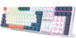 TECLADO MECANICO GAMER REDRAGON TRUNDLE RGB BRANCO, AZUL E ROSA SWITCH MARROM - Imagem 3