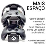Suporte 2 Controles Xbox One S X Series Fone Ouvido/headphone (Preto) - Imagem 3