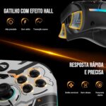 Controle Xbox Sem Fio 2.4G com Bateria 1000mAh, Gamepad para Xbox Series S/X, Xbox One, PC, Controle PC com Fio e Sem Fio, ALPS Turbo Duplo Motor RGB, 2 Botões Macro - Imagem 3