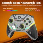 Controle Xbox Sem Fio 2.4G com Bateria 1000mAh, Gamepad para Xbox Series S/X, Xbox One, PC, Controle PC com Fio e Sem Fio, ALPS Turbo Duplo Motor RGB, 2 Botões Macro - Imagem 6