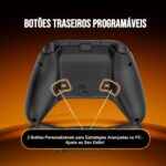 Controle Xbox Sem Fio 2.4G com Bateria 1000mAh, Gamepad para Xbox Series S/X, Xbox One, PC, Controle PC com Fio e Sem Fio, ALPS Turbo Duplo Motor RGB, 2 Botões Macro - Imagem 8