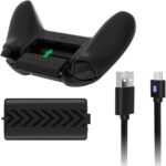 Kit 2 Baterias Recarregáveis + Cabo USB Tipo C Preto para Controle Manete de Xbox Series X/S Completo - Imagem 5