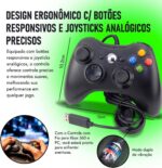 Controle Com Fio Compatível com Xbox 360 Sem Delay com Vibração Versão Atualizada USB para PC, Notbook Windows Alta Sensibilidade - Plug and Play, Resposta Ultra Rápida - Imagem 3
