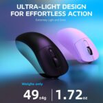 Attack Shark X3 - Mouse sem fio para jogos, mouse ergonómico de 49 g, modo triplo, sensor óptico PAW3395 26K dpi, duração da bateria de 200 horas, botões programáveis, acessórios para jogos - Imagem 3