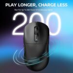 Attack Shark X3 - Mouse sem fio para jogos, mouse ergonómico de 49 g, modo triplo, sensor óptico PAW3395 26K dpi, duração da bateria de 200 horas, botões programáveis, acessórios para jogos - Imagem 7