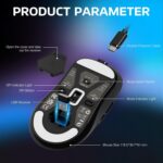 Attack Shark X3 - Mouse sem fio para jogos, mouse ergonómico de 49 g, modo triplo, sensor óptico PAW3395 26K dpi, duração da bateria de 200 horas, botões programáveis, acessórios para jogos - Imagem 8