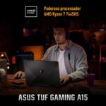 Notebook Gamer ASUS TUF Gaming A15, RTX3050 AMD RYZEN 7, 16 GB, 512 GB SSD, W11 Home, 15.6'' IPS 144Hz, Graphite Black - FA506NCG-HN217W - Imagem 3