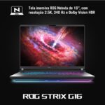 Notebook ASUS ROG Strix G16, Intel Core i9, RTX 5060, 16 GB, 512 GB SSD W11 Home, 16.0'', Eclipse Gray - G615JMR-S5001W - Imagem 5