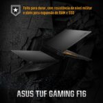 Notebook ASUS TUF Gaming F16, Intel Core i5 RTX 5050, 16 GB, 512 GB SSD, W11 Home, 16.0'' FHD, Jaeger Gray - FX608JHR-RV122W - Imagem 6
