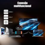 Monitor Gamer LCD 20 Polegadas pc,1600x900 HD,Alto-falantes Integrados,100Hz,Tempo de Resposta 1ms,250cd/m²,72% NTSC,1000:1,HDMI/VGA/AUIDO/DC,Bivolt - Imagem 6