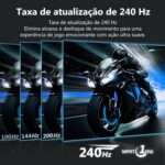Monitor Gamer pc 24,5 polegadas Z-Edge, 240Hz, 1 ms IPS, Full HD 1080P, FHD (1920x1080), brilho de 350 cd/m², FreeSync, HDMI 2.0/DP 1.4, Ajuste de Inclinação, Sem Bordas - Imagem 3