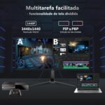 Monitor Gamer Curvo Ultrawide 34 polegadas Z-Edge, 165Hz, 1 ms, 21:9, 3440x1440 WQHD R1500, FreeSync, HDMI 2.0/DP 1.4, Ajuste de Inclinação/giro/altura, Sem Bordas - Imagem 5