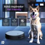 Robô Aspirador de Pó Inteligente 3 em 1 Varre, Aspira e Passa Pano Panda Plus AMG-R1 Wi-Fi, Alexa, Controle Remoto, Vários Modos Bivolt (Cinza) - Imagem 7