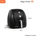MONDIAL Fritadeira Sem Óleo Air Fryer 8L, Preto, 1900W, 110V - AFN-80-FB - Imagem 9