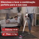 Redroad V17 Aspirador de Pó Vertical Sem Fio 5 em 1, 450W 20000Pa, Filtro HEPA Duplo, Leve 1,77kg, Silencioso 60dB, Ideal para Pets, Casa e Carro, Branco - Imagem 5