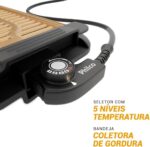 Churrasqueira Elétrica Philco 1200W ; Desmontável e fácil de limpar; 5 níveis de temperatura, Antiaderente Gold PCQ10A - 220V - Imagem 12
