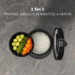 Electrolux Panela Elétrica vapor arroz capacidade 2L 6 Xícaras 2 em 1 timer panela removivel antiaderente tampa com visor transparente ERC10 inox 220v por Rita Lobo - Imagem 8