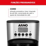 Cafeteira Elétrica Arno New Element Inox 1,8L CFNE, Painel Digital, Sistema Flavormix, Serve até 44 Xícaras, Função Programável, 110V - Imagem 5
