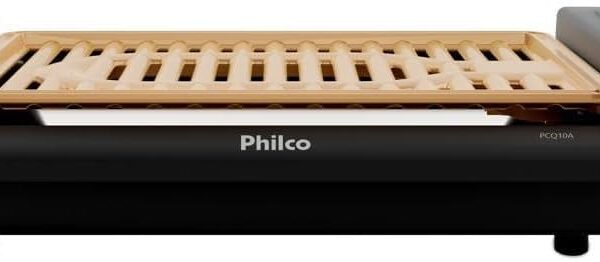 Churrasqueira Elétrica Philco 1200W ; Desmontável e fácil de limpar; 5 níveis de temperatura, Antiaderente Gold PCQ10A - 127V