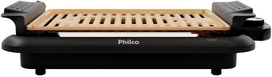 Churrasqueira Elétrica Philco 1200W ; Desmontável e fácil de limpar; Churrasqueira Elétrica Philco 1200W ; Desmontável e fácil de limpar; 5 níveis de temperatura, Antiaderente Gold PCQ10A - 127V