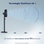 Electrolux Ventilador Coluna ou mesa 40cm 6 Pás silencioso 3 velocidades 2 anos garantia com inclinação Duoforce Air+ EFS40 127v Preto - Imagem 5