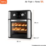 MONDIAL Fritadeira Air Fryer Forno Oven Analógica 12L, Preto, 2200W, 220V - AFON-12L-AB - Imagem 8