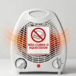 Aquecedor de Ar Eletrico Portatil de Ambiente Estufa 220V 2000W com Termostato Ajustável e 3 Modos de Operação Ventilador Baixo e Alto para Inverno - Imagem 4