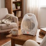 Aquecedor de Ar Eletrico Portatil de Ambiente Estufa 220V 2000W com Termostato Ajustável e 3 Modos de Operação Ventilador Baixo e Alto para Inverno - Imagem 7