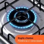 Fogão Brastemp 4 Bocas de embutir Inox com dupla chama e grades individuais - BYO4EBR Bivolt - Imagem 8