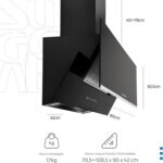 Coifa de parede Onix vidro 90cm 220v Preta - Imagem 4