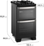 Electrolux Fogão 4 bocas Electrolux Preto Experience Mesa de Vidro, 2 Fornos e Grade de Ferro Fundido (FE4DB) 127V - Imagem 2