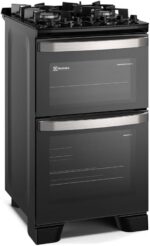 Electrolux Fogão 4 bocas Electrolux Preto Experience Mesa de Vidro, 2 Fornos e Grade de Ferro Fundido (FE4DB) 127V - Imagem 4