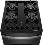 Electrolux Fogão 4 bocas Electrolux Preto Experience Mesa de Vidro, 2 Fornos e Grade de Ferro Fundido (FE4DB) 127V - Imagem 5