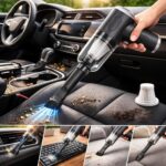 Aspirador Portátil Sem Fio para Carro e Casa – Mini Aspirador Automotivo Recarregável USB com Forte Sucção, de Mão Compacto com Bicos para Cantos, Teclado e Estofados - Imagem 3