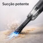 Aspirador Portátil Sem Fio para Carro e Casa – Mini Aspirador Automotivo Recarregável USB com Forte Sucção, de Mão Compacto com Bicos para Cantos, Teclado e Estofados - Imagem 4