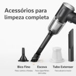 Aspirador Portátil Sem Fio para Carro e Casa – Mini Aspirador Automotivo Recarregável USB com Forte Sucção, de Mão Compacto com Bicos para Cantos, Teclado e Estofados - Imagem 5
