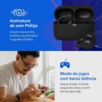 PHILIPS, Fone de Ouvido Sem Fio TWS, TAQ2000BK/00, Bluetooth, Design Aberto Ear-Clip, Com Microfone, Até 28 horas de bateria, iPX4, Preto - Imagem 5