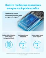 Anker Zolo Carregador Portátil, Power Bank 20000mAh, Carregamento Rápido até 45W, Cabos USB-C Duplos Integrados, para iPhone 17/16/15/Samsung/Xiaomi/Motorola/iPad/MacBook Air, Preto - Imagem 3