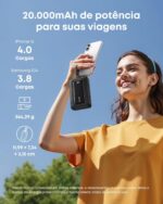 Anker Zolo Carregador Portátil, Power Bank 20000mAh, Carregamento Rápido até 45W, Cabos USB-C Duplos Integrados, para iPhone 17/16/15/Samsung/Xiaomi/Motorola/iPad/MacBook Air, Preto - Imagem 5